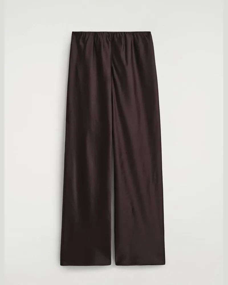 COS Hose Aus Satin Mit Weitem Bein Braun