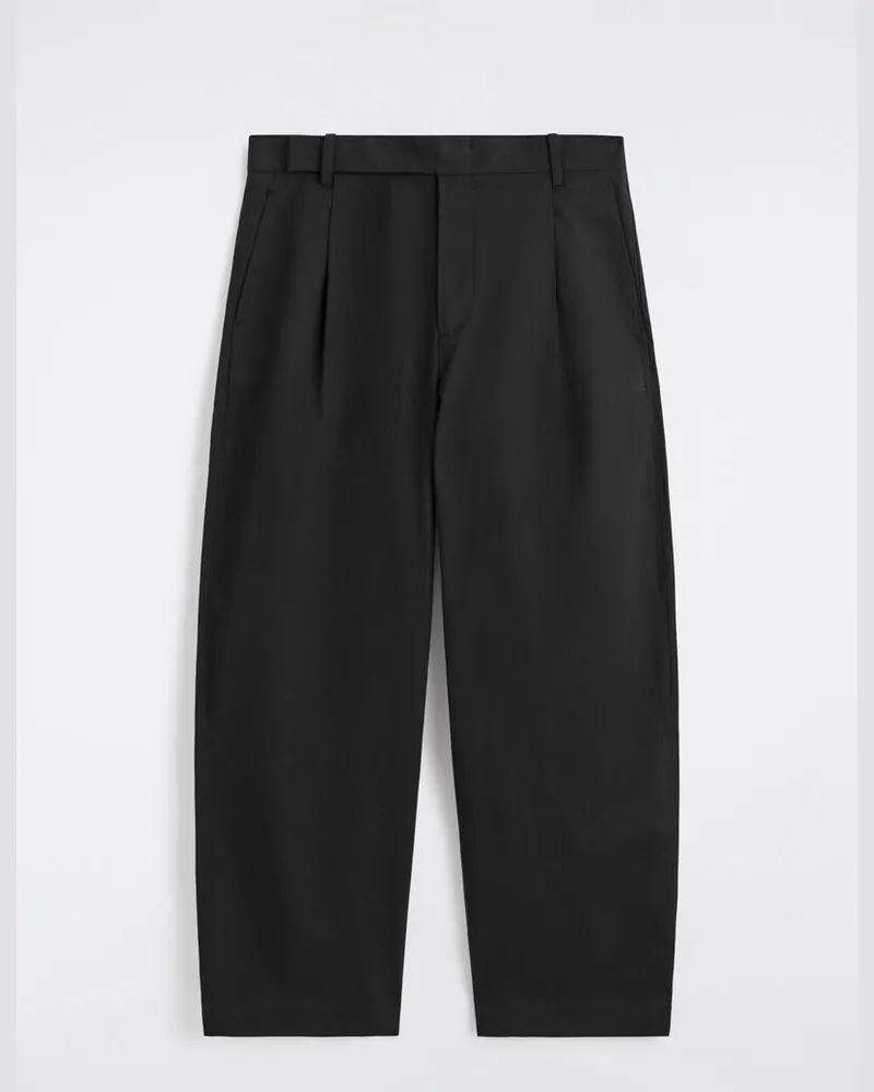 COS Hose Mit Barrel-Bein Aus Baumwoll-Leinen-Mix Schwarz