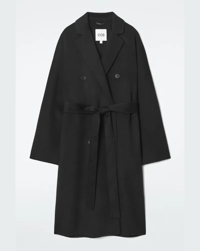 COS Zweireihiger Oversized-Wollmantel Schwarz