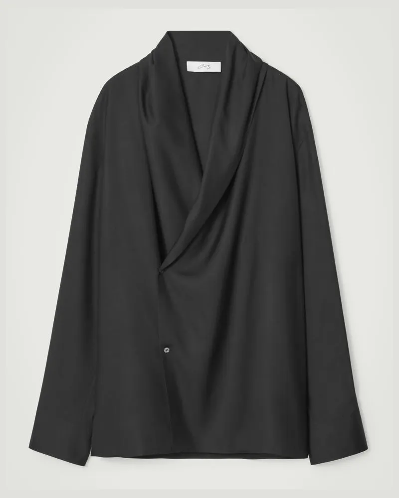 COS Das Seidenhemd Mit Schalkragen Schwarz