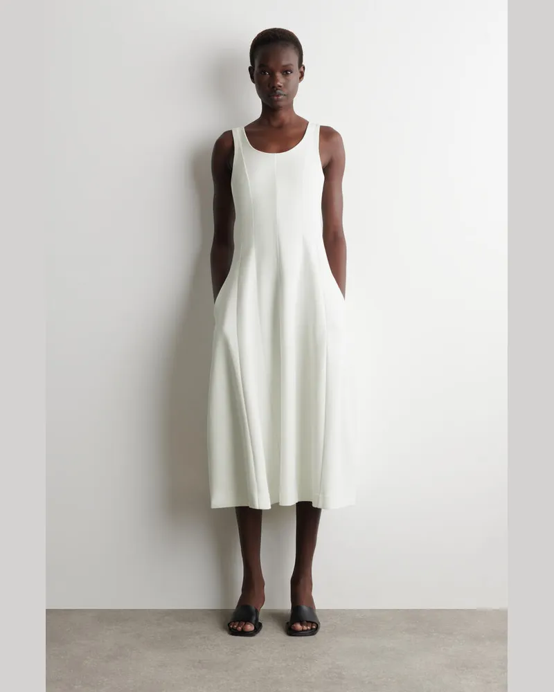 COS Midikleid Aus Baumwolle Weiß