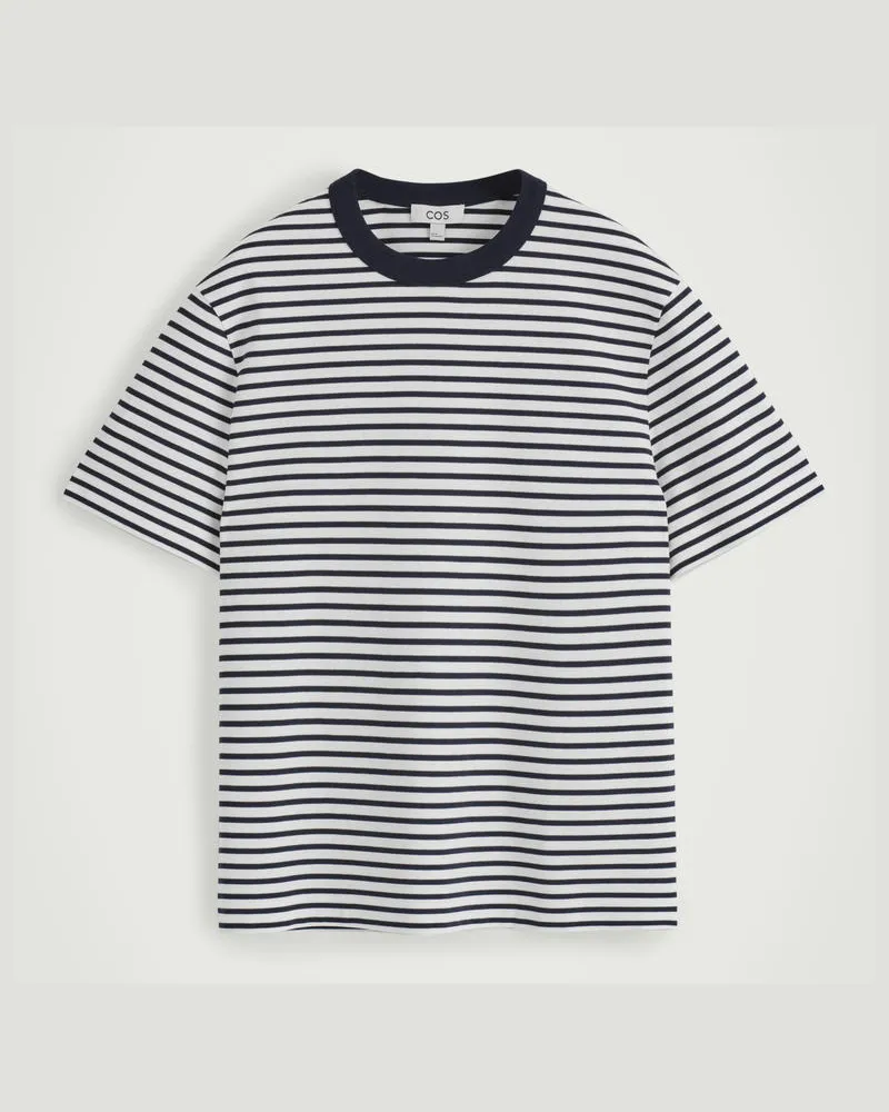 COS T-Shirt Aus Baumwolle Mit Rundhalsausschnitt Blau