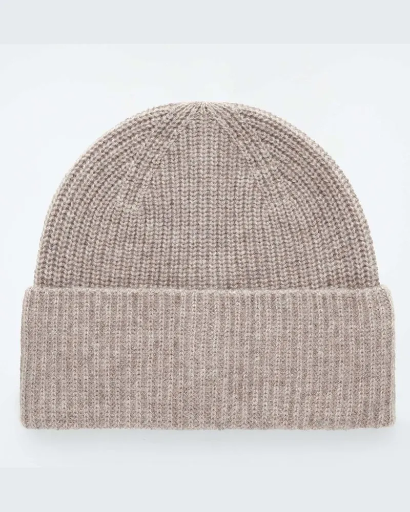 Cos Gerippte Beanie Aus Woll-Kaschmir-Mix Beige