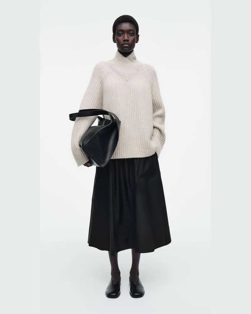 COS Flache Ballerinas Aus Leder Schwarz