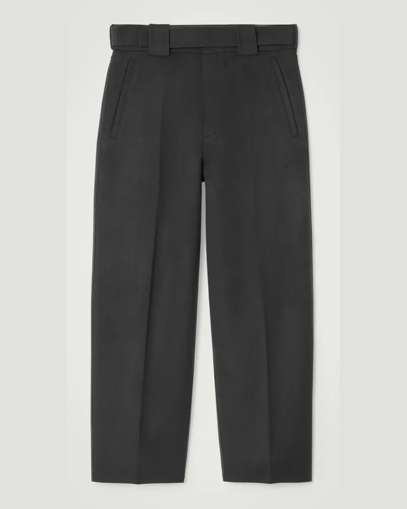COS Die Wollhose Mit Barrel-Bein Schwarz
