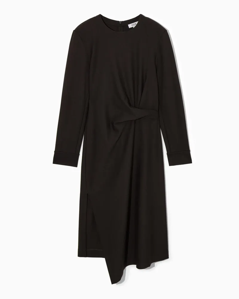 COS Midikleid Mit Markanter Schulterpartie Braun