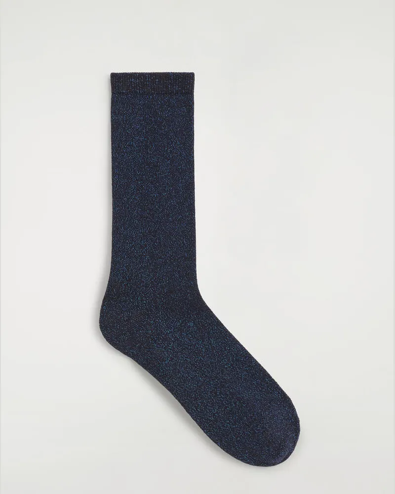 COS Glänzende Feine Wollsocken Blau