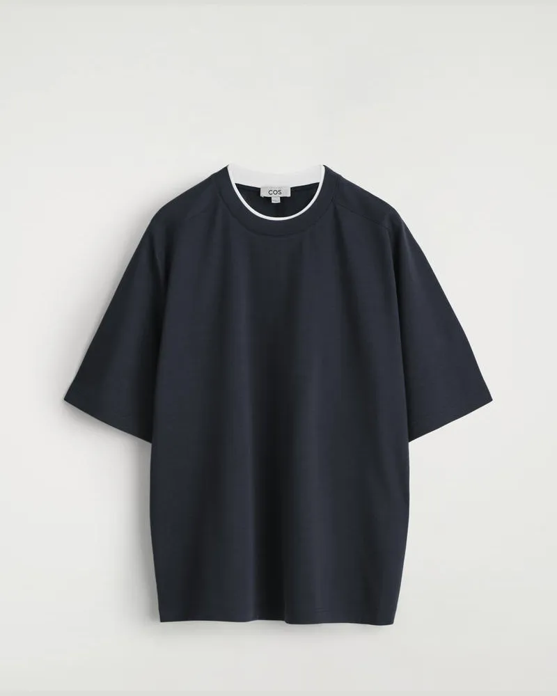COS Oversized-T-Shirt Mit Lageneffekt Blau