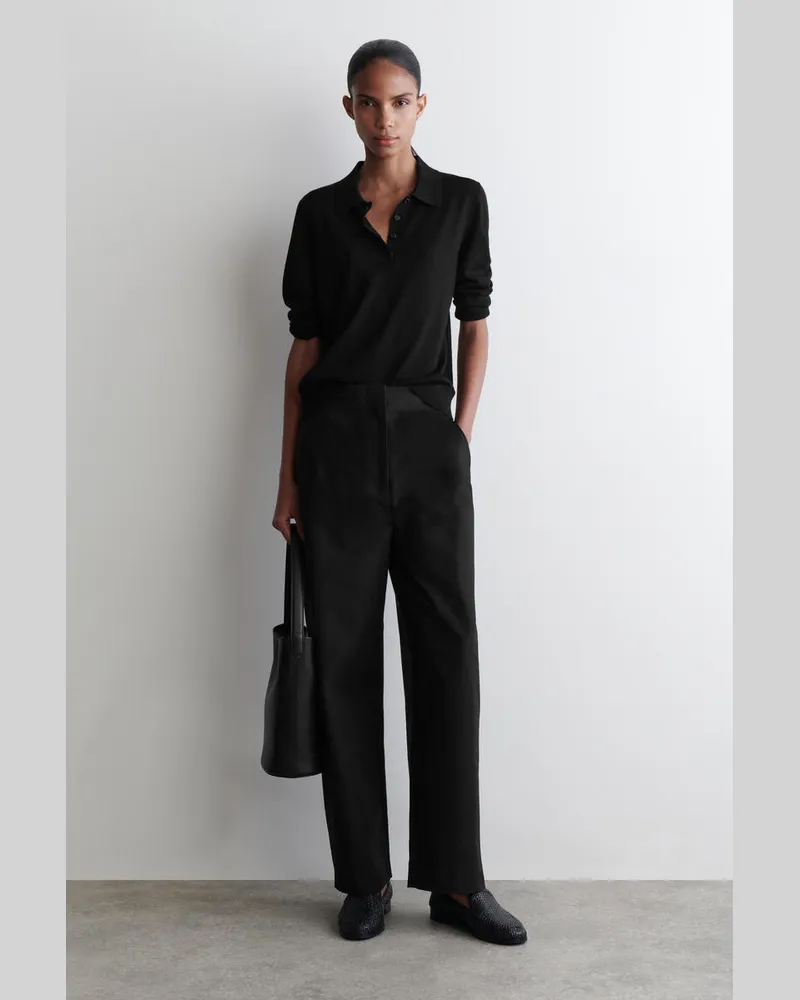 COS Hose Aus Pima-Baumwolle Mit Barrel-Bein Schwarz