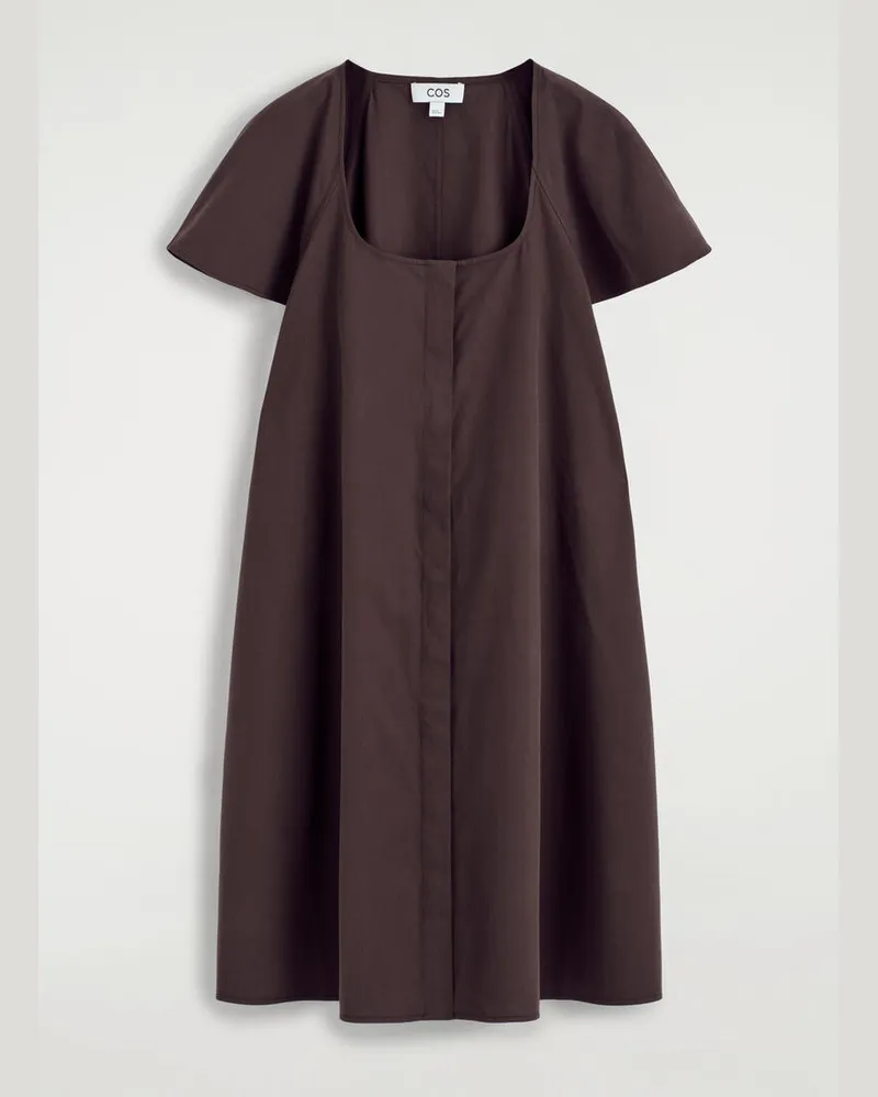 COS Minikleid Aus Baumwolle Mit Ausgestellten Ärmeln Braun