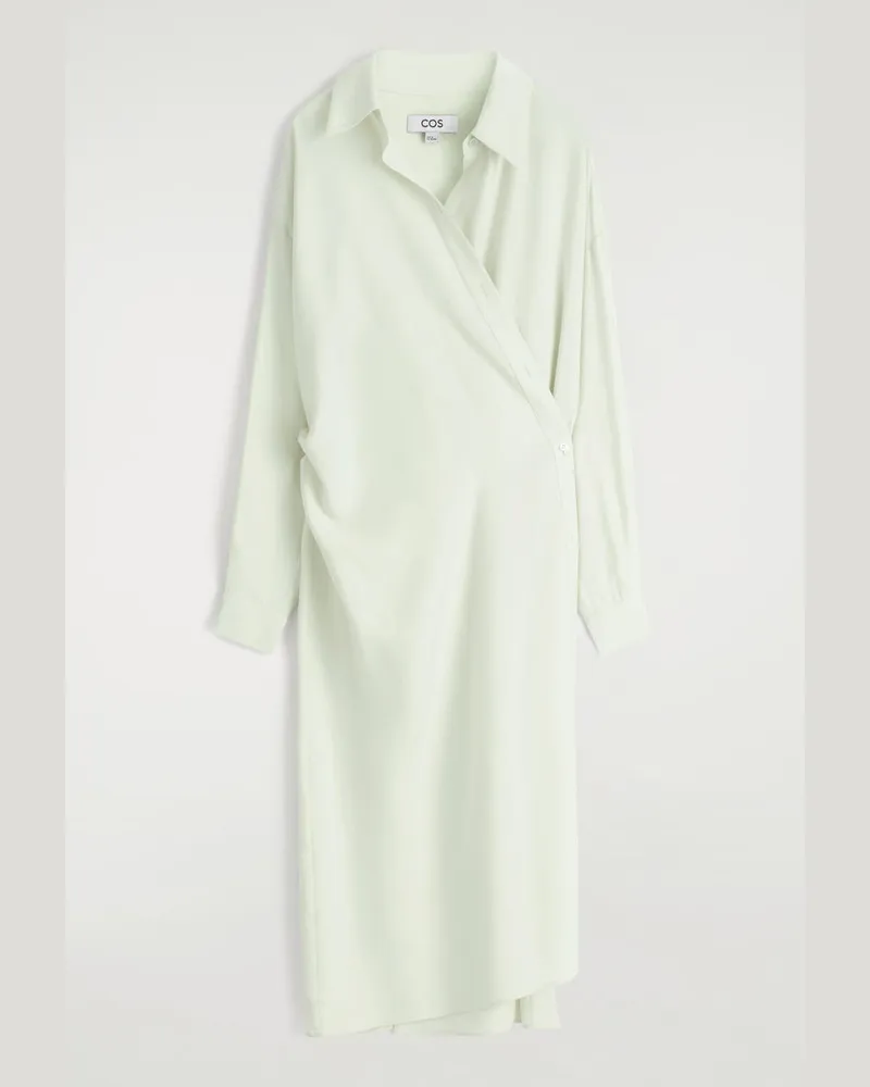 COS Hemdkleid In Midilänge Und Wickeloptik Grün