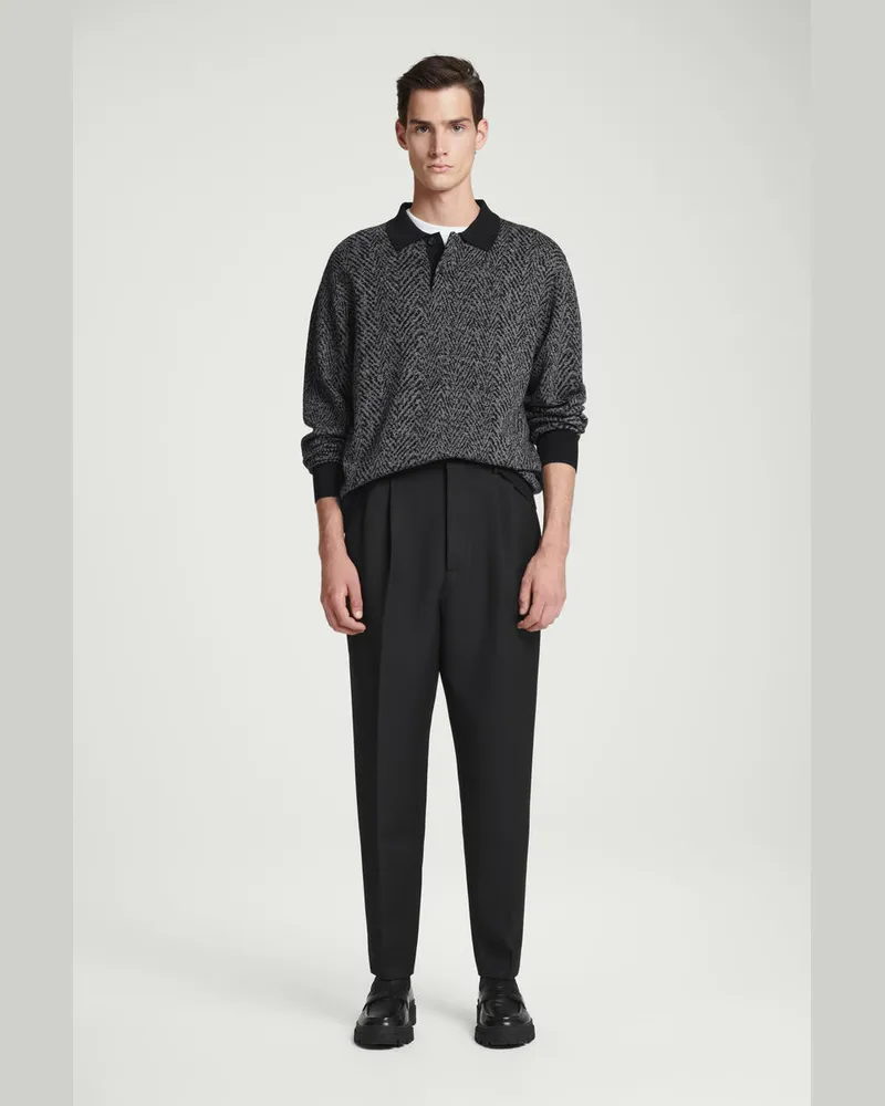 COS Schmal Geschnittene Zigarettenhose Schwarz