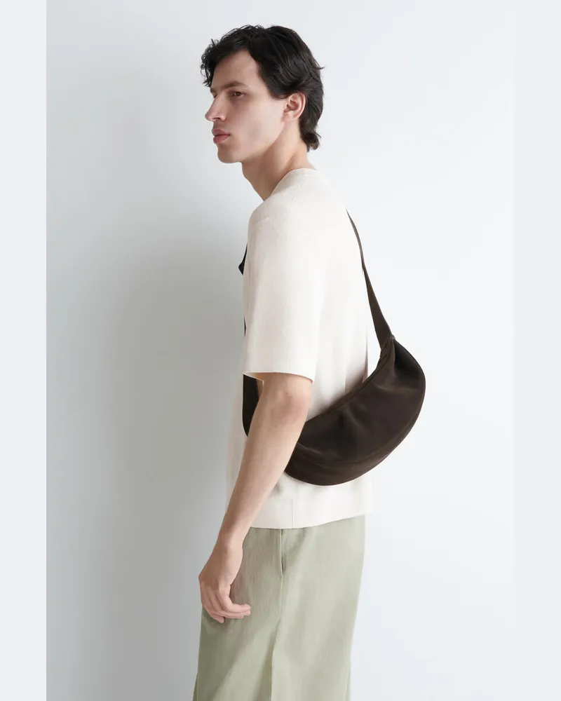 COS Swing Umhängetasche - Spalt-Veloursleder Braun