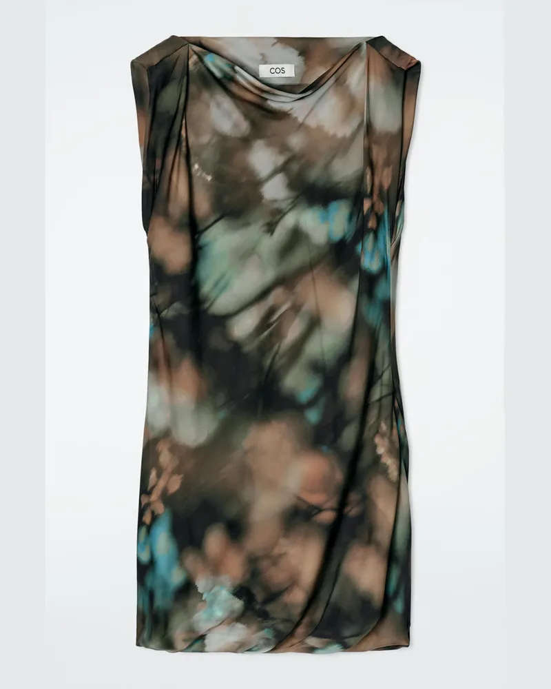 COS Drapiertes Seidenkleid Mit Print Mehrfarbig