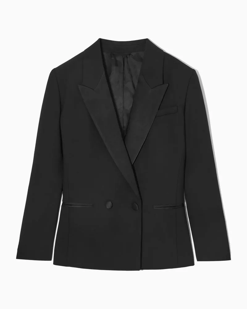 COS Smoking-Wollblazer Mit Markanter Schulterpartie Schwarz