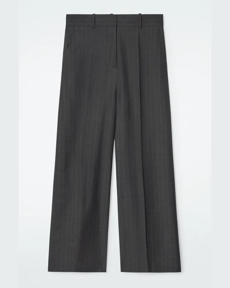 COS Wollhose Mit Weitem Bein Und Nadelstreifen Grau