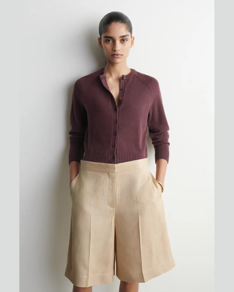 COS Strickjacke Aus Leinen Rot