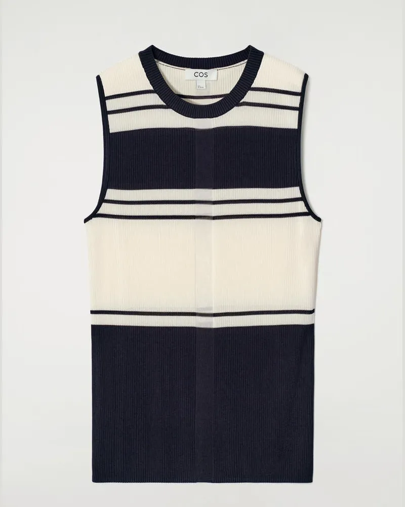COS Tanktop Aus Rippstrick Blau