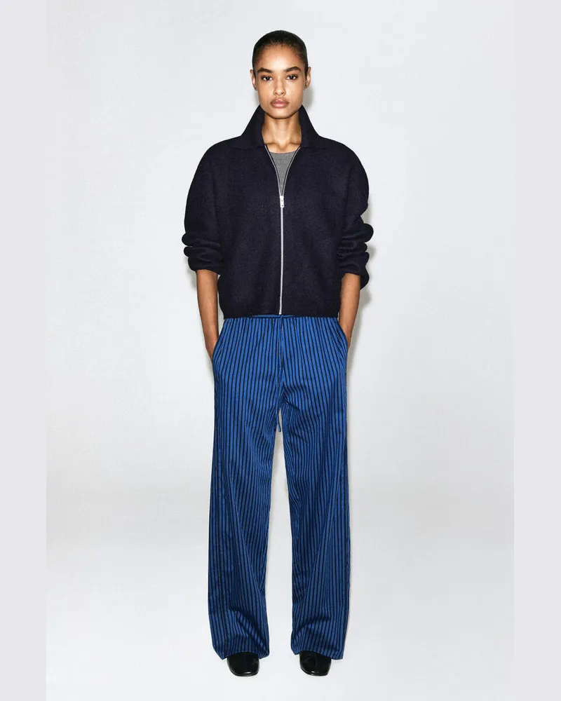 COS Jacke Aus Merinowolle Mit Reissverschluss Blau