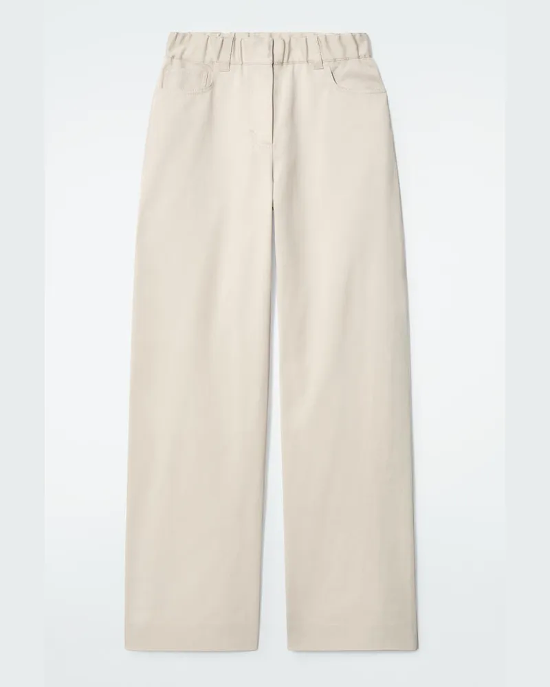 COS Baumwollhose Mit Weitem Bein Beige