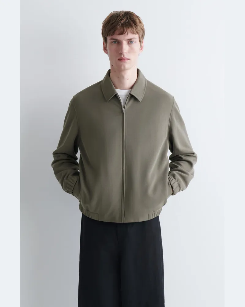 COS Harrington-Jacke Aus Verstärktem Twill Beige
