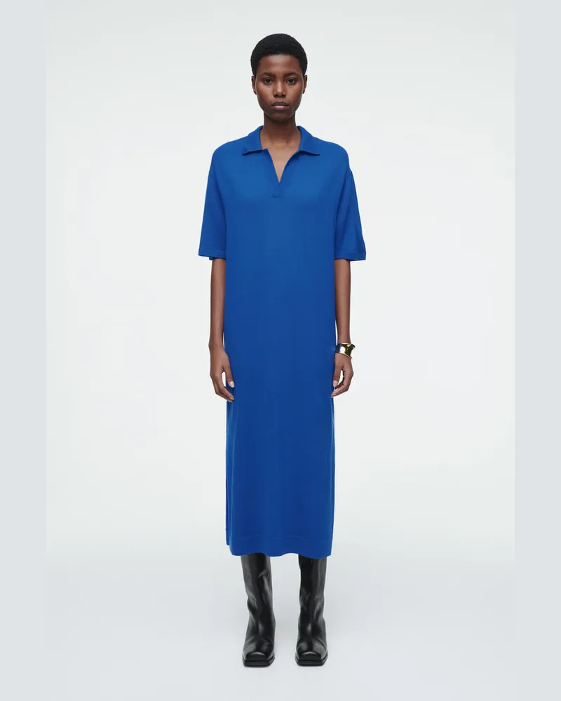 COS Polokleid Aus Merinowolle Blau