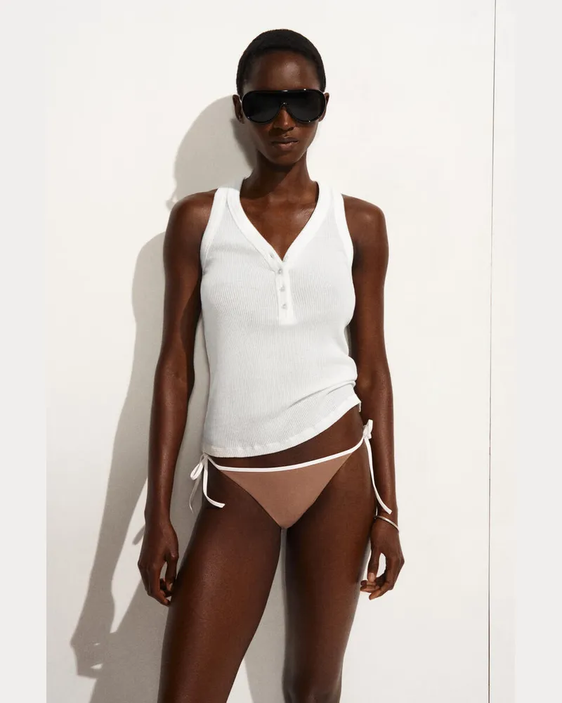 COS Contrast-Trimmed Tie-Side Bikini Briefs Braun