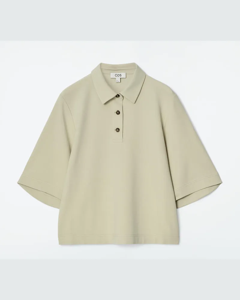 COS Kastenförmiges Poloshirt Grün
