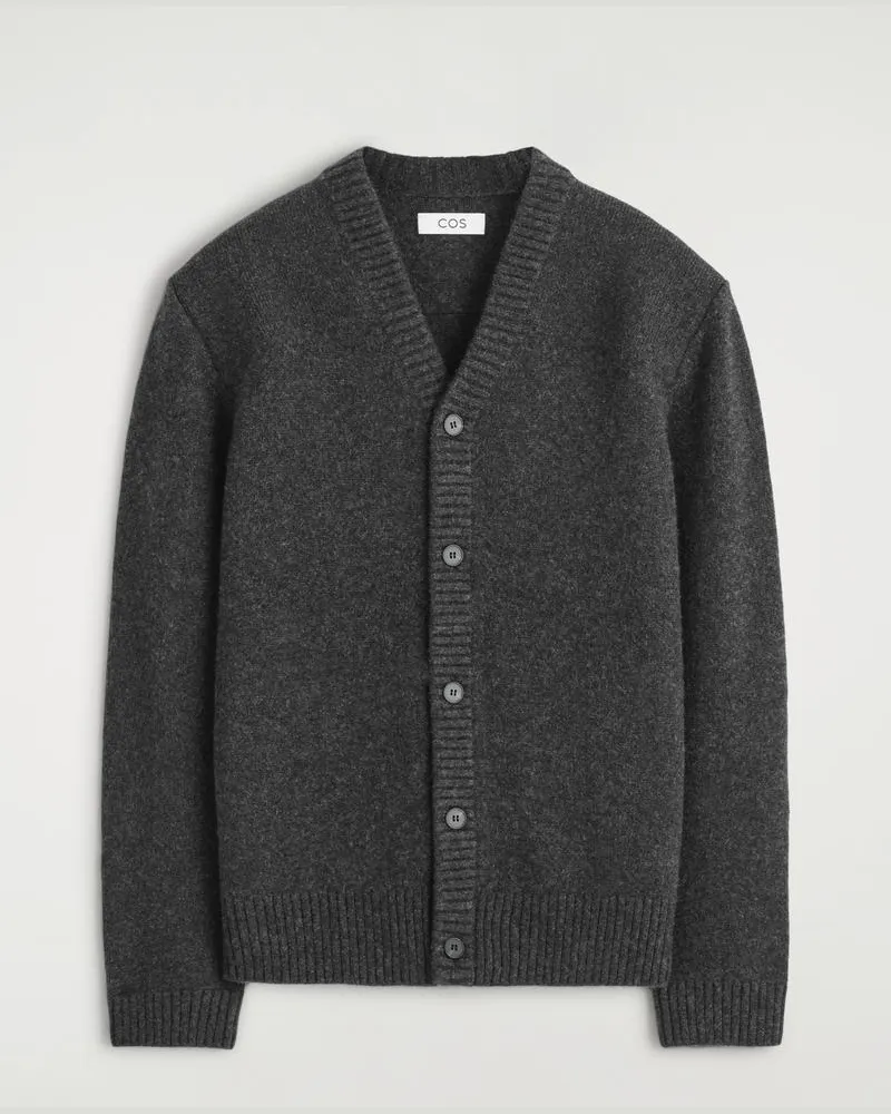 COS Strickjacke Aus Kaschmir Mit V-Ausschnitt Grau
