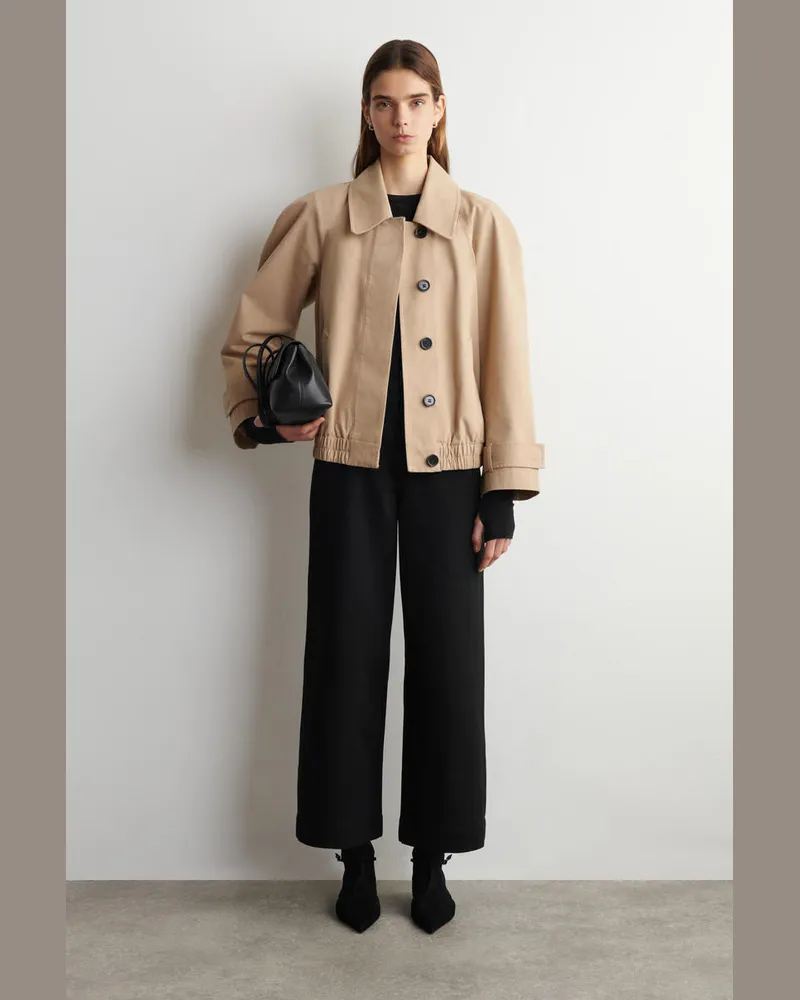 COS Verkürzte Hose Aus Denim Mit Weitem Bein Schwarz