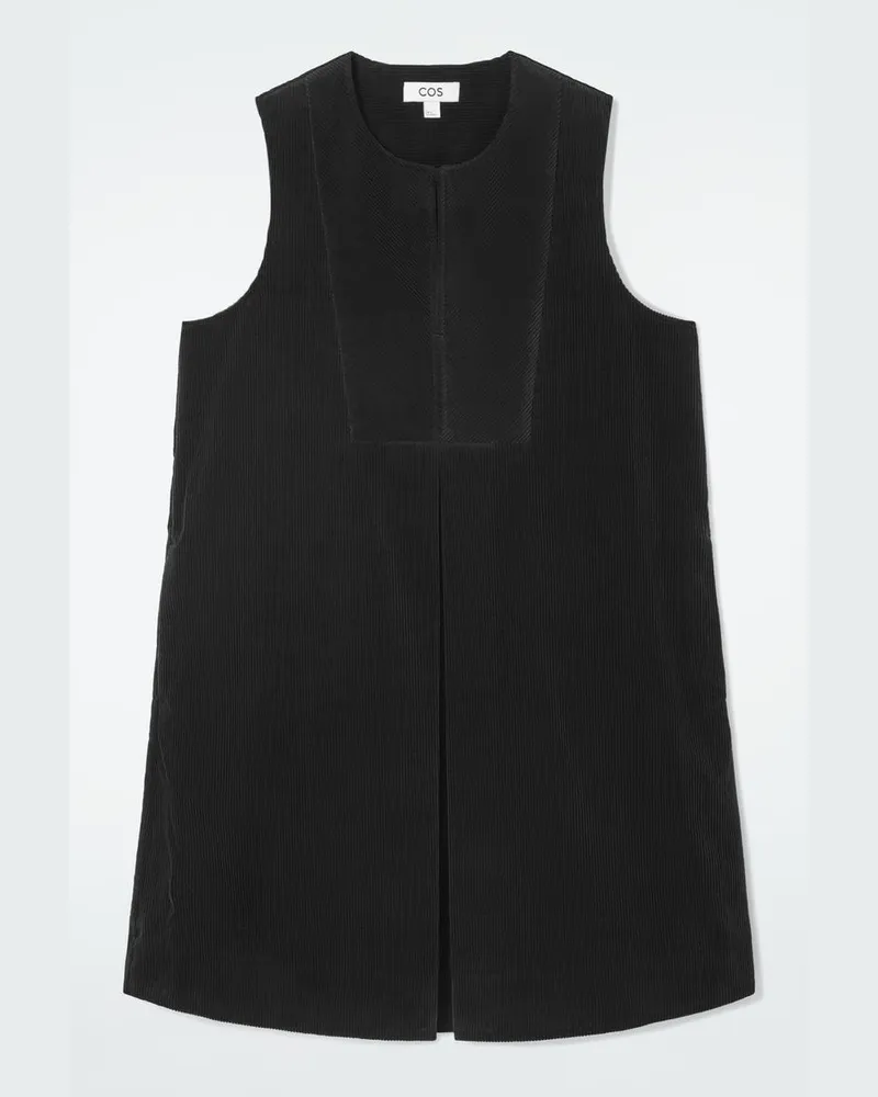 COS Minikleid Aus Cord Mit Latz Vorne Schwarz