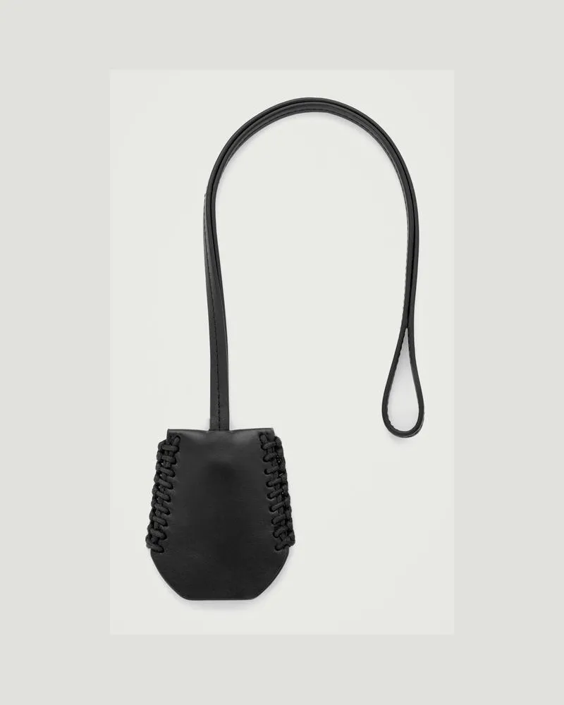 COS Schlüsseletui Aus Leder Mit Überwendlingsstichen Schwarz