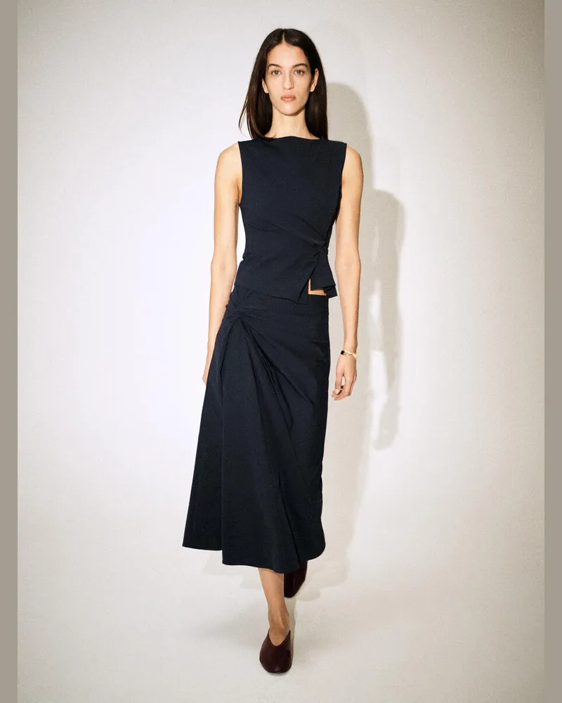 COS Midirock Aus Jersey Mit Twist-Detail Blau