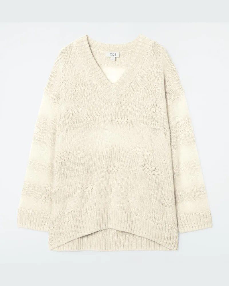 COS Strickpullover Aus Leinen-Mix In Distressed-Optik Beige
