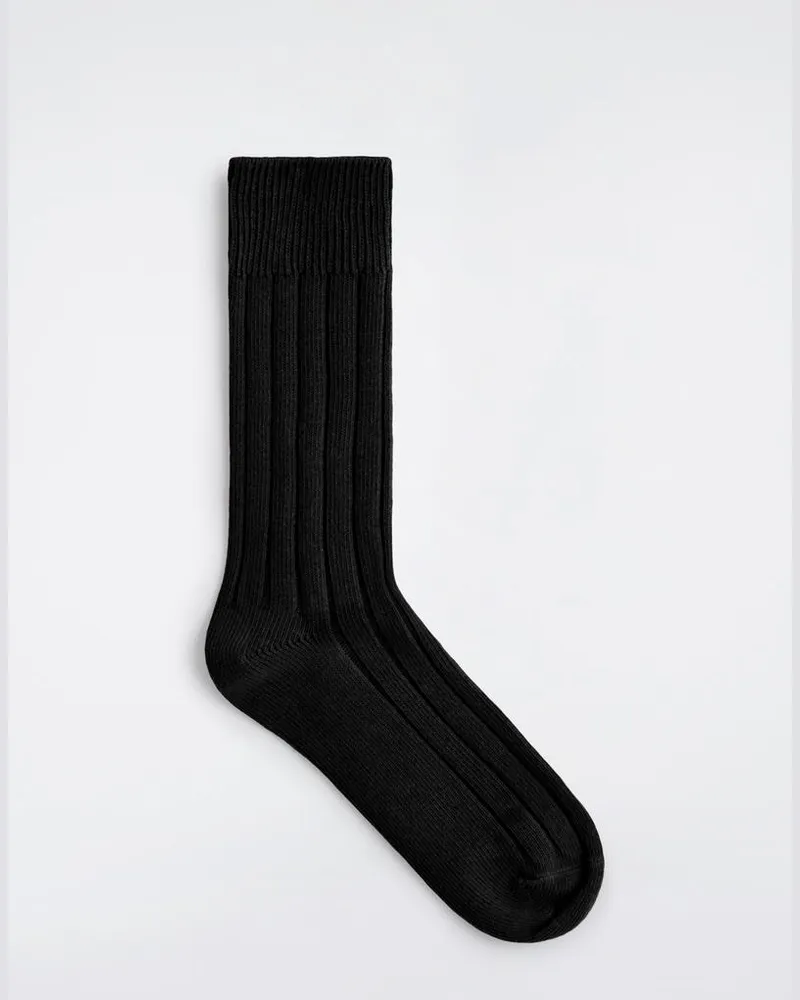 COS Gerippte Baumwollsocken Schwarz