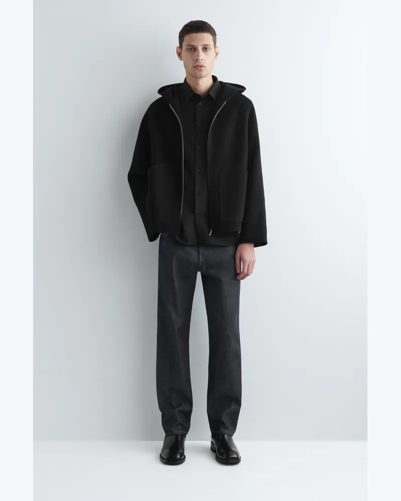 COS Kapuzenjacke Aus Doubleface-Wolle Schwarz