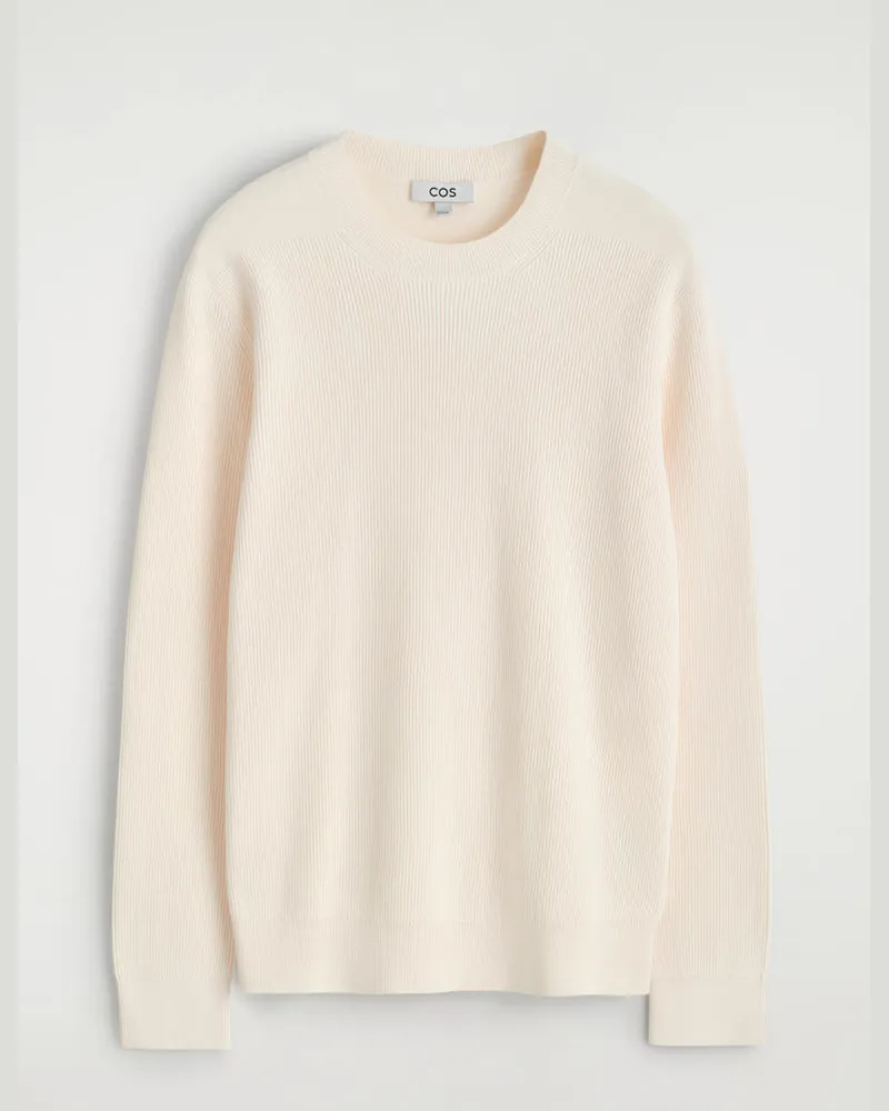 COS Pullover Aus Baumwolle Mit Rundhalsausschnitt Weiß