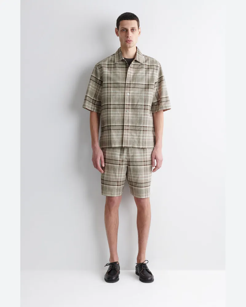 COS Karierte Shorts Aus Leinen-Mix Beige