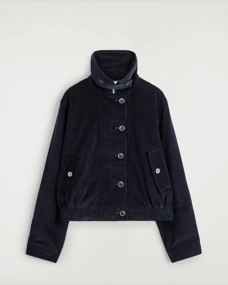 COS Cordjacke Mit Stehkragen Blau