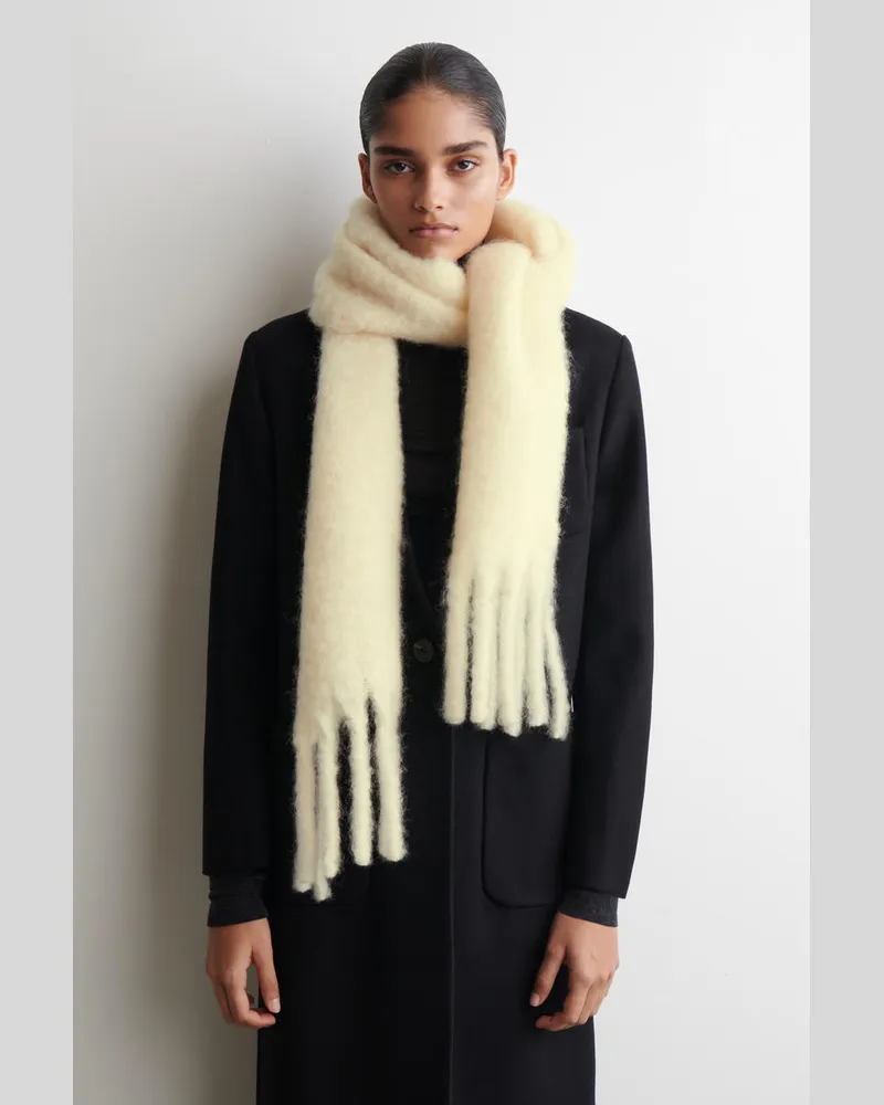 COS Schal Aus Gebürsteter Mohairwolle Mit Fransen Gelb