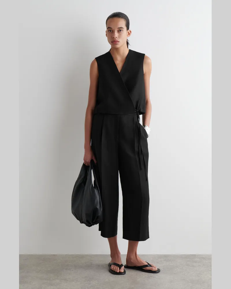 COS Verkürzte Hose Aus Leinen-Mix Mit Geradem Bein Schwarz