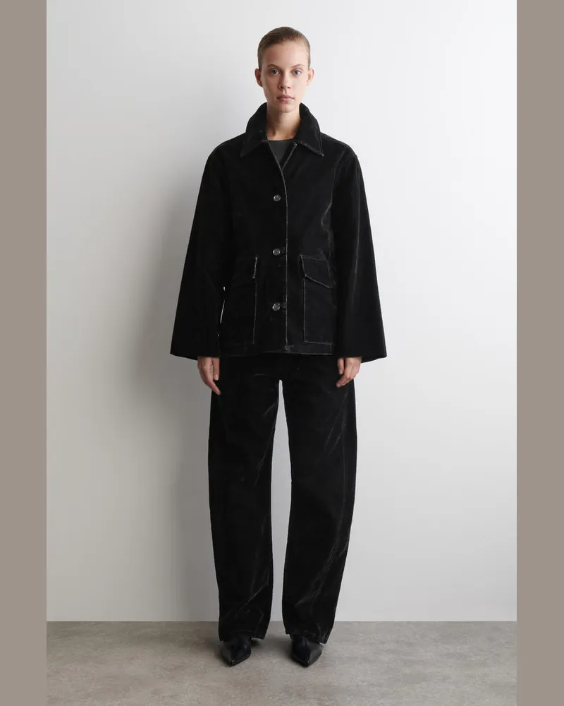 COS Jacke Aus Beflocktem Denim Schwarz