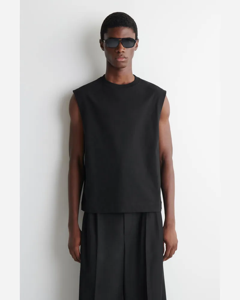 COS Lockeres Tanktop Aus Baumwoll-Crêpe Schwarz