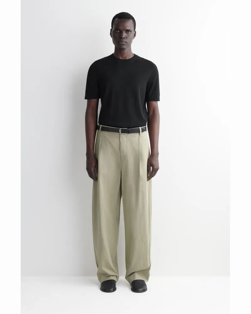 COS Lockere Baumwollhose Mit Barrel-Bein Grün