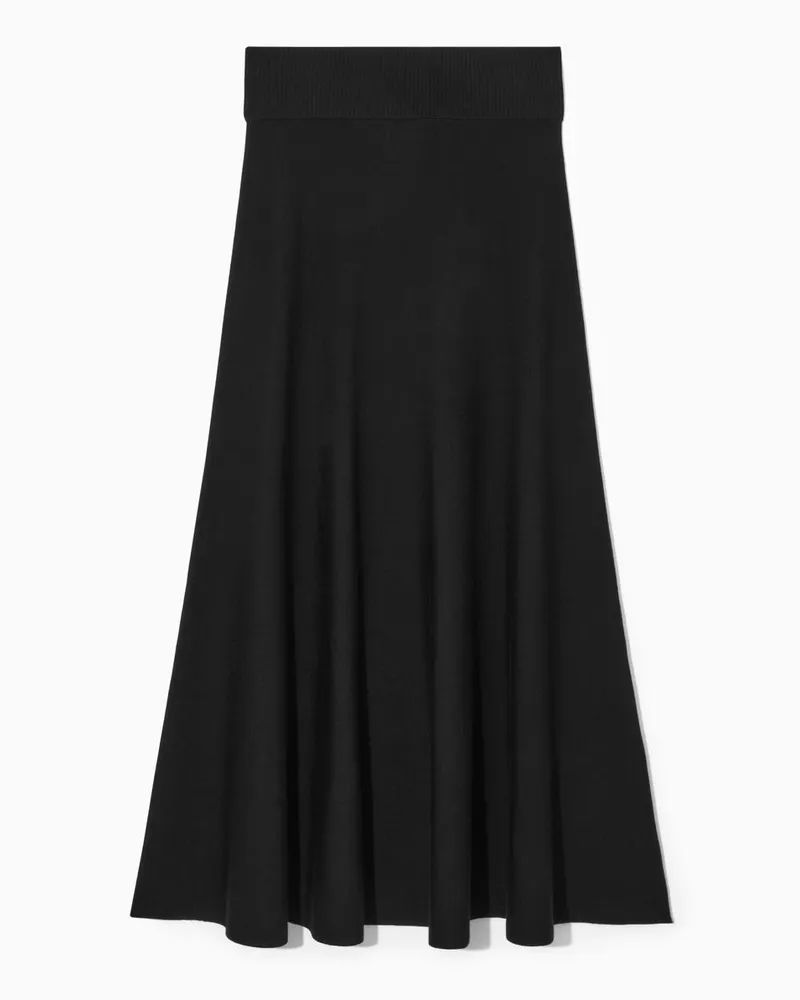 COS Gestrickter Midirock Schwarz