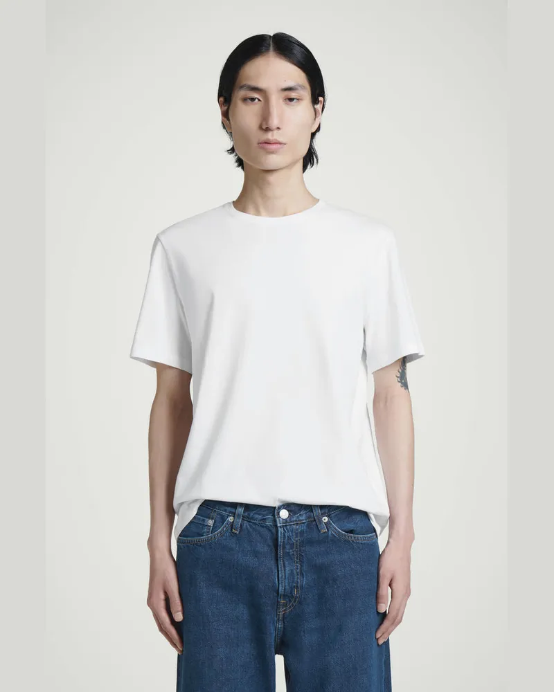 COS Baumwoll-T-Shirt Mit Rundhalsausschnitt Blau