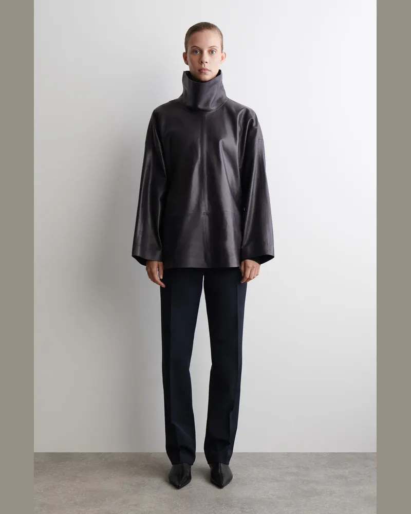 COS Schmal Geschnittene Hose Aus Woll-Mix Blau