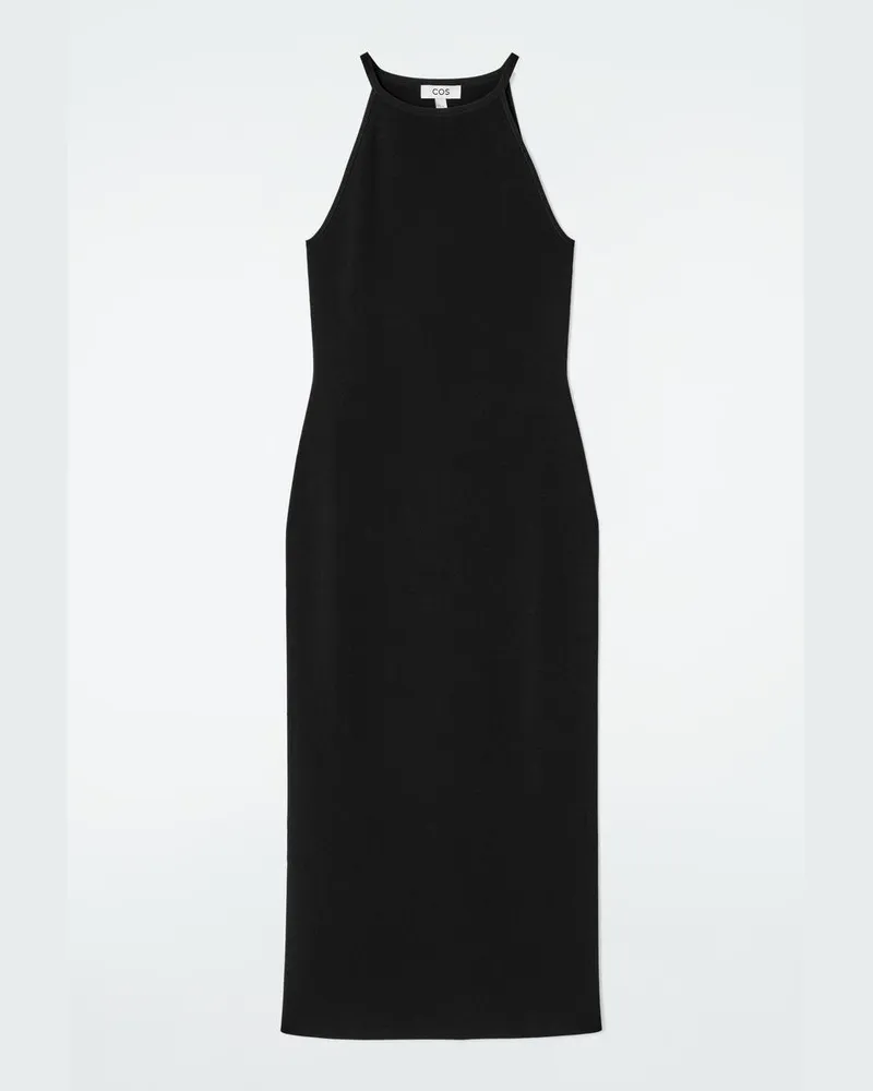 COS Konturiertes Strickkleid In Midilänge Schwarz
