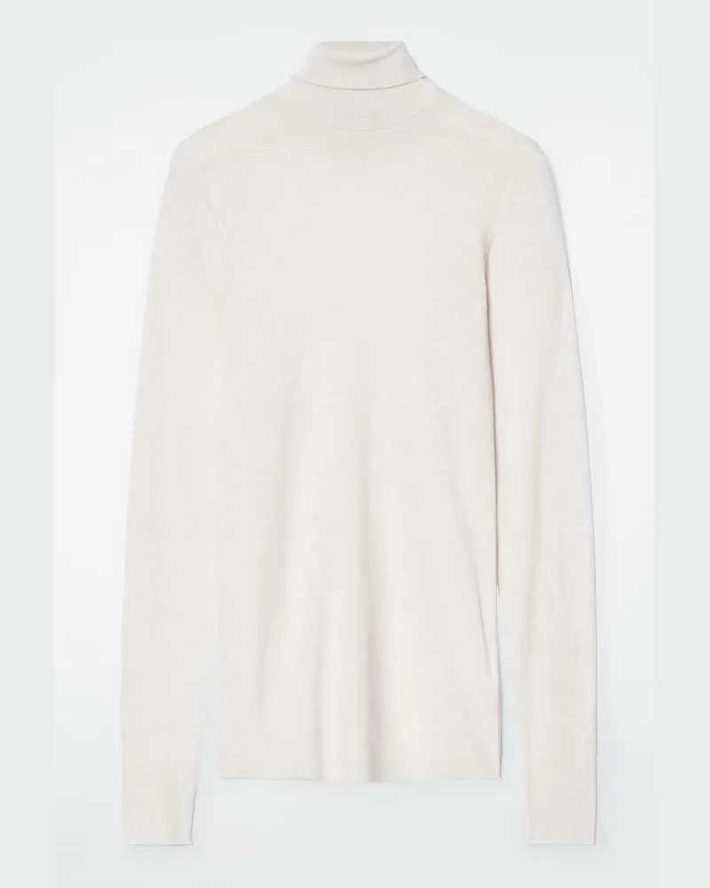 COS Rollkragenoberteil Aus Merinowolle Weiß
