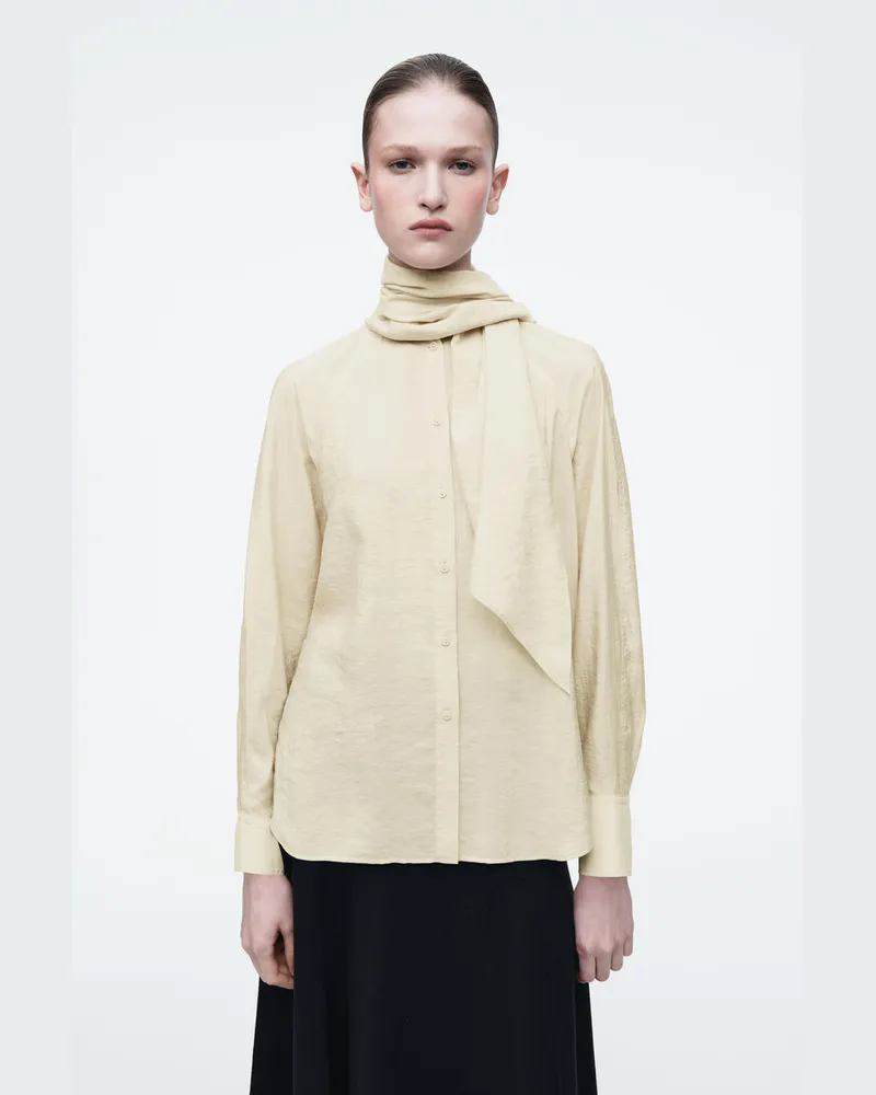 COS Seidenbluse Mit Schaldetail Beige